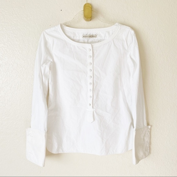 Authentic Balenciaga button down white shirt 36/S - Picture 1 of 10